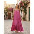 Vestido Largo Vibrante Chic Con Volado Super Amplio