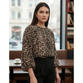 Blusa Animal Print Mujer Twill Elegante Casual Zafira