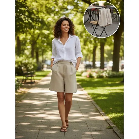 Bermuda Sastrera Pantalon Corto Catalina Short Mujer