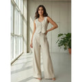 Traje Sastrero Chaleco Y Pantalón Palazzo Francia Mujer
