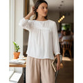 Blusa Mujer Cleo Fibrana Volados Elegancia Femenina