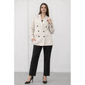 Blazer Sastrero Dafne Saco Elegante Mujer Bolsillo Y Forro
